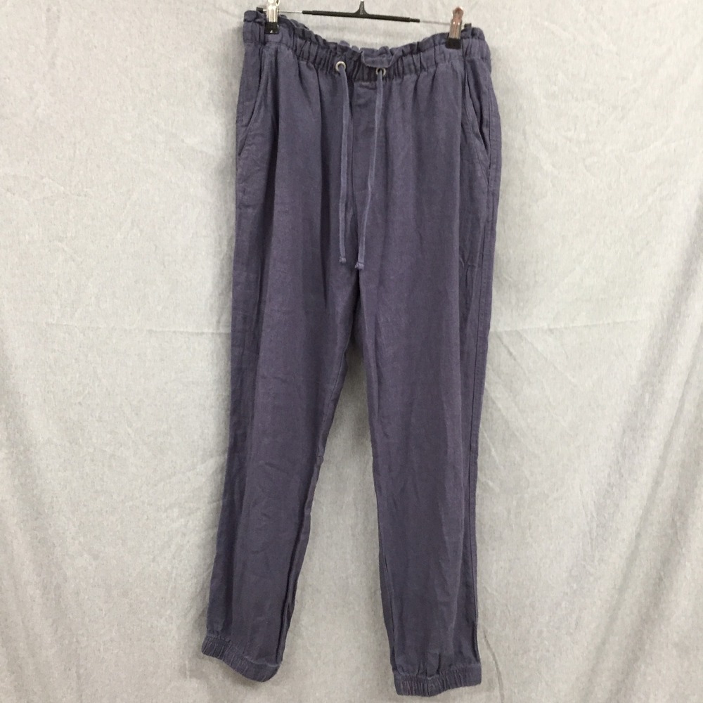 Social Standard by Sanctuary Blue Linen Blend Joggers Paperbag Waist M
